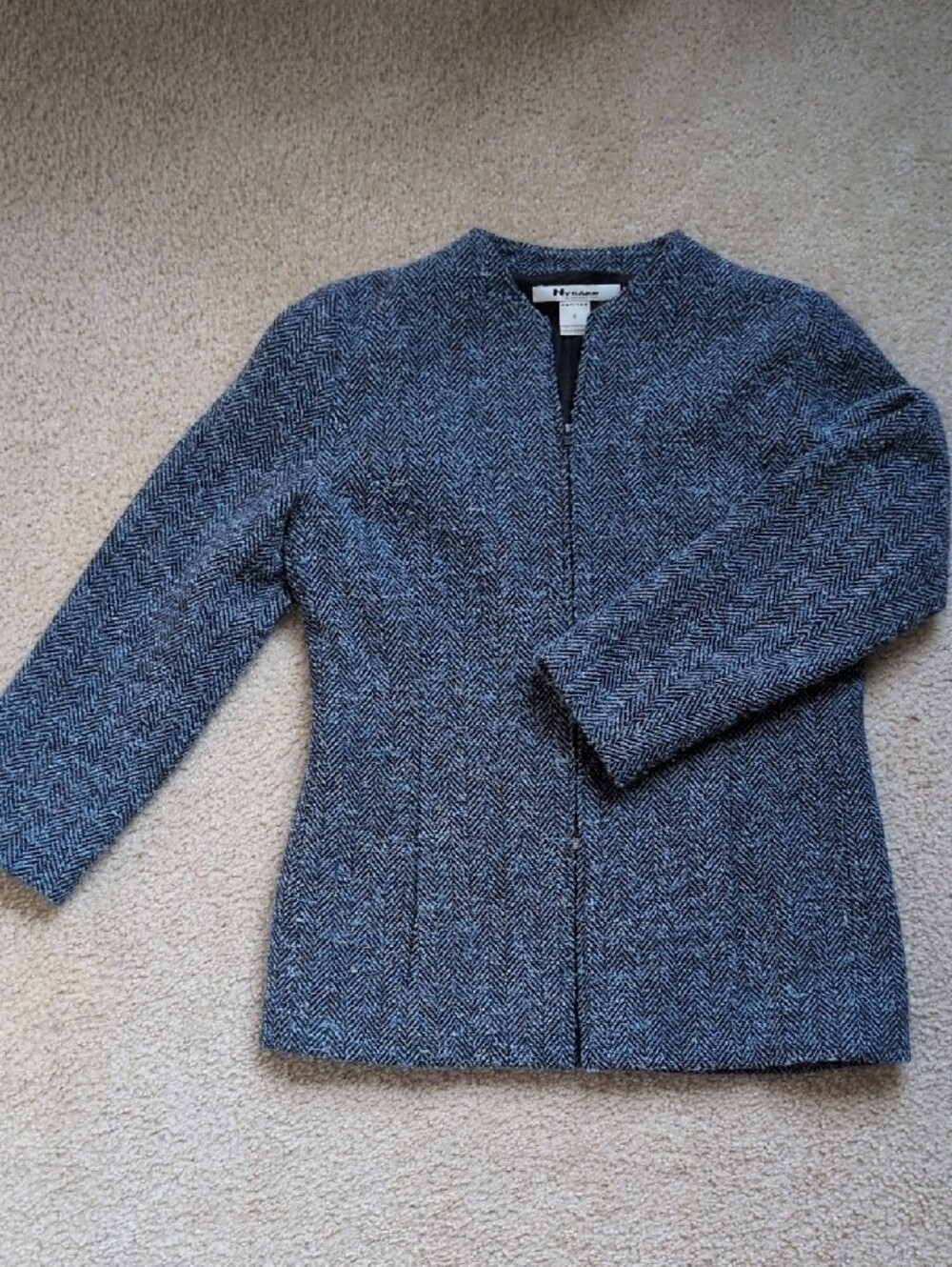 Nygard Collection Women’s Blue Herringbone Blazer/Jacket Sz 4